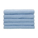 フェイスタオル ブルー 230匁 1パック (5枚) 【×5セット】 【お徳用 まとめ買い お買い得 業務用 割引 セット販売】 リネン タオル バスタオル