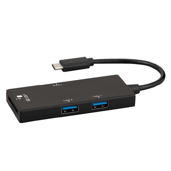Digio2 USB3.2 Type-C 3ポートコンボハブ ブラック COM-C3SD073BK 高速USBハブ&SDカードリーダー / ライター。デジタル家電 家電 パソコン・周辺機器 ハブ