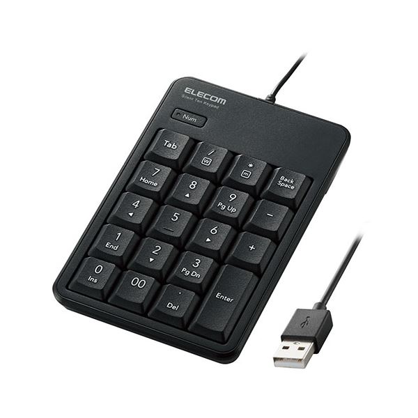 ELECOM エレコム PC機器 有線静音テンキーパッド ブラック TK-TCM021SKBK 本格静音設計で音が気になる場所や時間帯での使用に最適！デジタル家電 家電 パソコン・周辺機器 キーボード・テンキー