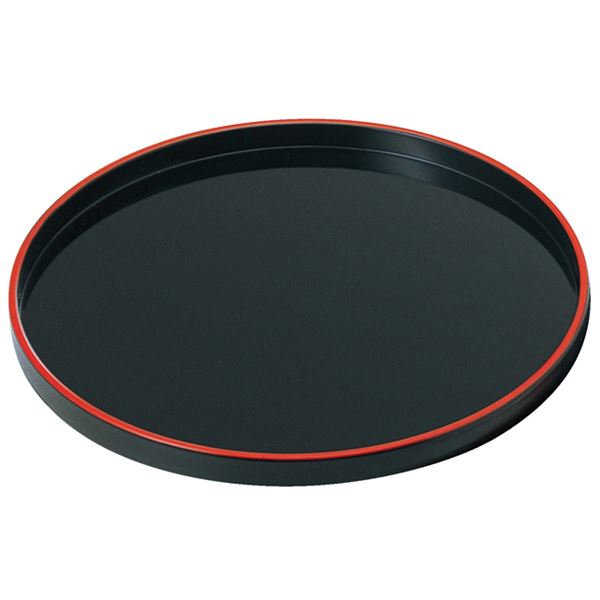 尺1 丸盆 / トレー　お盆 【黒天朱SL A】 直径330mm×26mm 日本製 〔和食 レストラン 居酒屋 店舗 飲食店 給仕 業務用 お店 配膳 食堂 トレイ 〕 キッチン 食器 キッチン用品 飲食店 料理