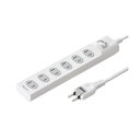 サンワサプライ 火災予防安全タップホコリ防止シャッター 一括集中スイッチ付 2P・6個口 ホワイト 10m TAP-TSH610SWN 1個 【×3セット】 【お徳用 まとめ買い お買い得 業務用 割引 セット販売】