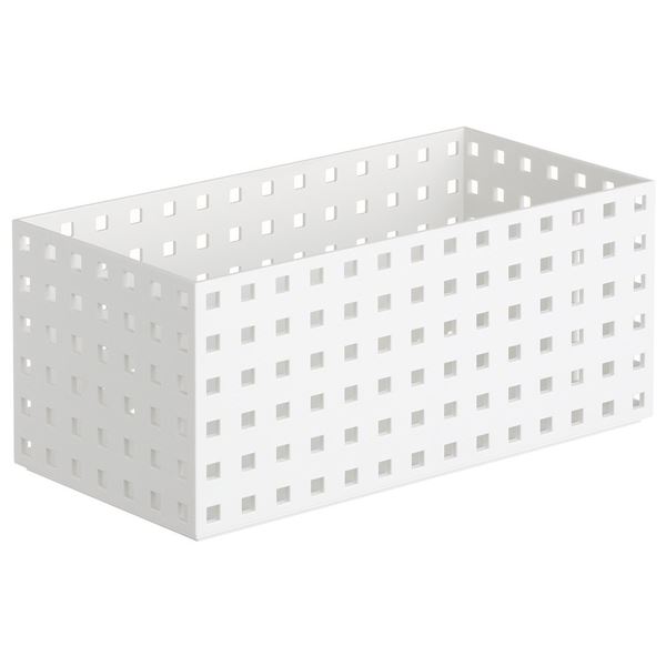 小物入れ / 収納ケース 【280 ミドル L ホワイト 3個セット】 奥行280×幅140×高さ125mm ブリックス 〔リビング キッチン〕