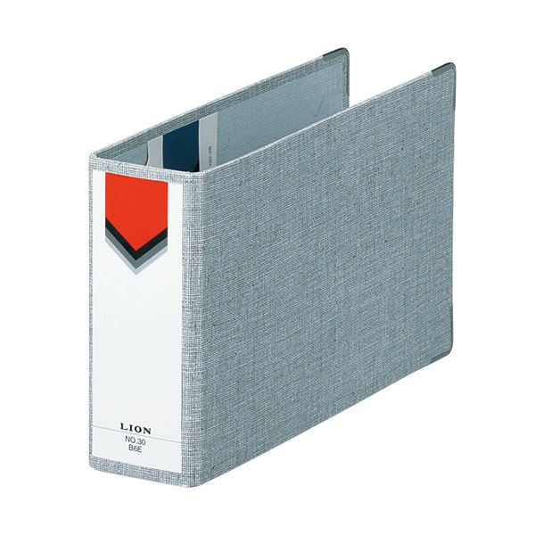 【ライオン事務器 lion 事務 事務用文具】 スモールファイルB6ヨコ 2穴 270枚収容 背幅60mm グレー No.30-B6E 1冊 【×10セット】 【 まとめ買い お買い得 業務用 割引 オフィス用品 文房具 事務用品】 ファイル・バインダー ファイル