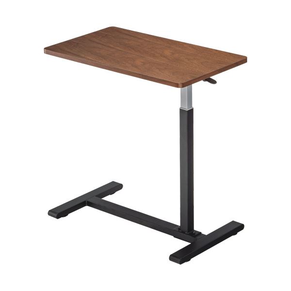 YAMAZEN レバー式昇降テーブル ウォルナット / ブラック KUT-7040（WL / BK） 1台 【組立品】 インテリア 家具 テーブル リフティングテーブル(昇降式)