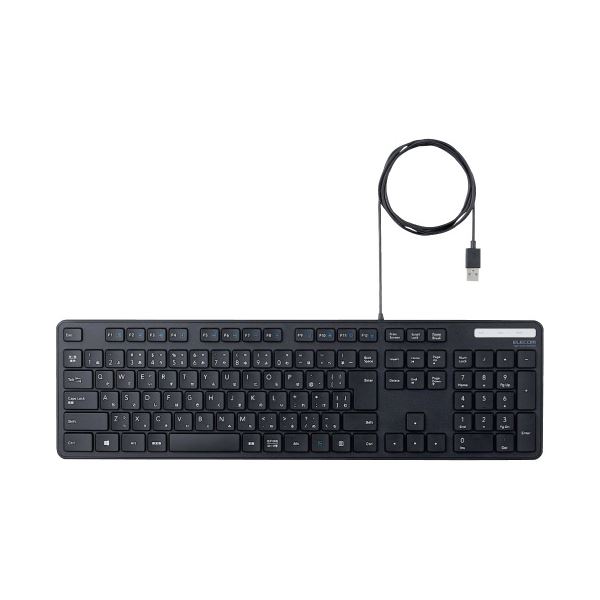 ELECOM エレコム PC機器 抗菌・薄型 有線フルキーボード ブラック TK-FCM108KBK