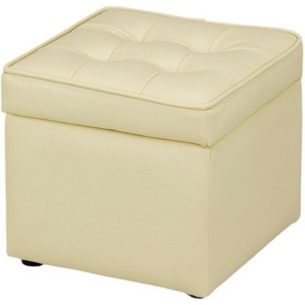 収納付きボックスふっくらソファスツール ベージュ インテリア・収納 家具 インテリア・家具 椅子 スツ..