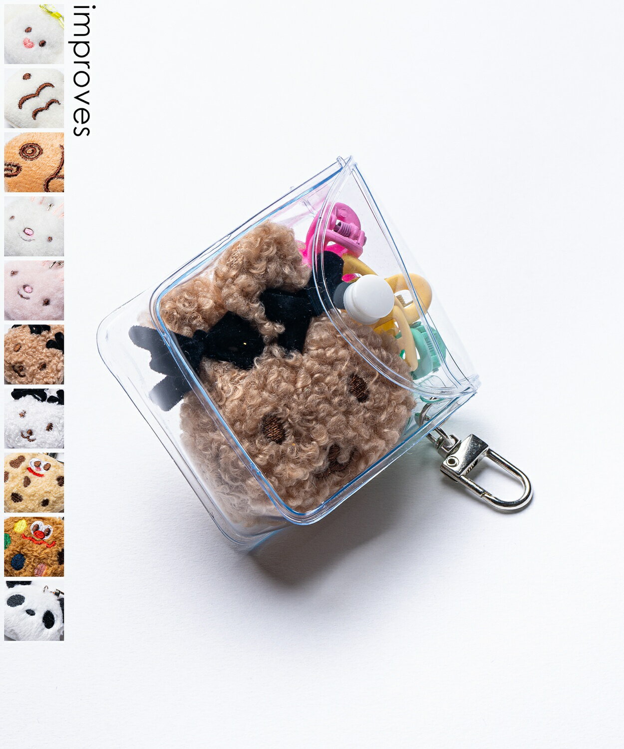 樂天商城 - キーホルダー ガチャ詰めポーチ クリアポーチ セット マスコット ミニポーチ キーリング 鍵 バッグチャーム 韓国ファッション ストリート 雑貨 Y2K 小物 プレゼント ギフト かわいい ペア ぬいぐるみ 動物 クッキー パンダ 魚 ウサギ 犬