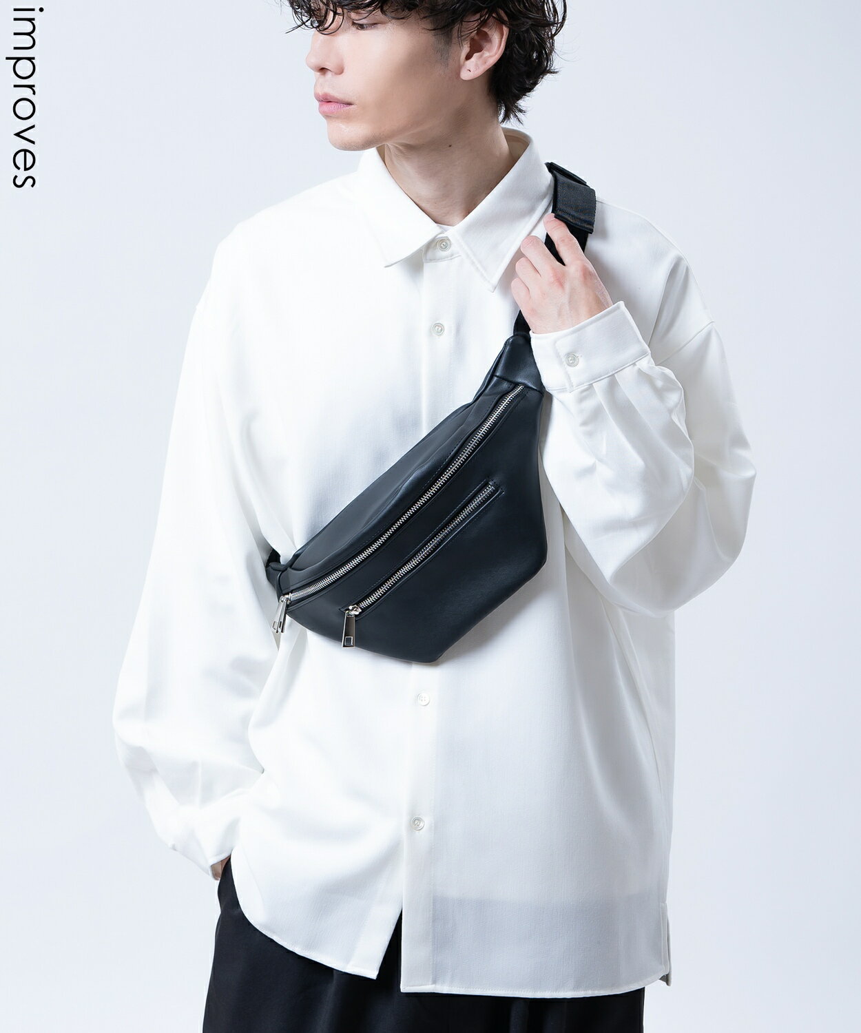 樂天商城 - ボディバッグ メンズ レディース ウエストポーチ ショルダーバッグ 斜めがけバッグ フェイクレザー PUレザー ワンショルダーバッグ 2way 無地 黒 ブラック 韓国ファッション ストリート モード カジュアル きれいめ ミニマル ユニセックス