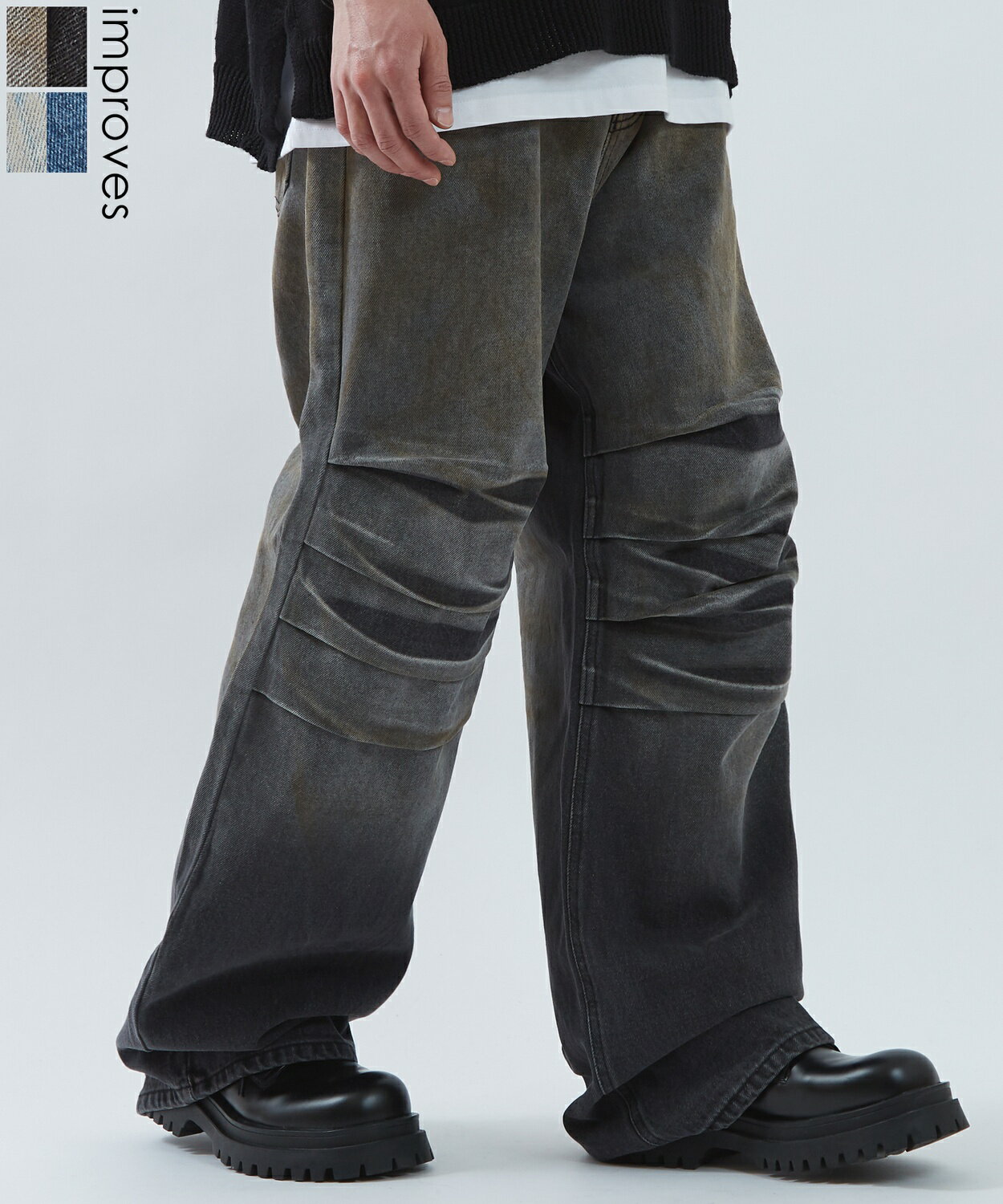 樂天商城 - 【SALE / 19%OFF】デニムパンツ メンズ レディース ワイドパンツ ジーンズ Tシャツ ウォッシュ ダメージ グラデーション アメカジ カジュアル スケーター ストリート 韓国ファッション ノームコア ブラック ブルー