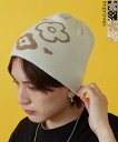 【SALE / 16%OFF】キャップ メンズ レディース フラワー ニット 帽子 ストリート スケーター アメカジ 古着MIX 韓国ファッション ブラック ホ...
