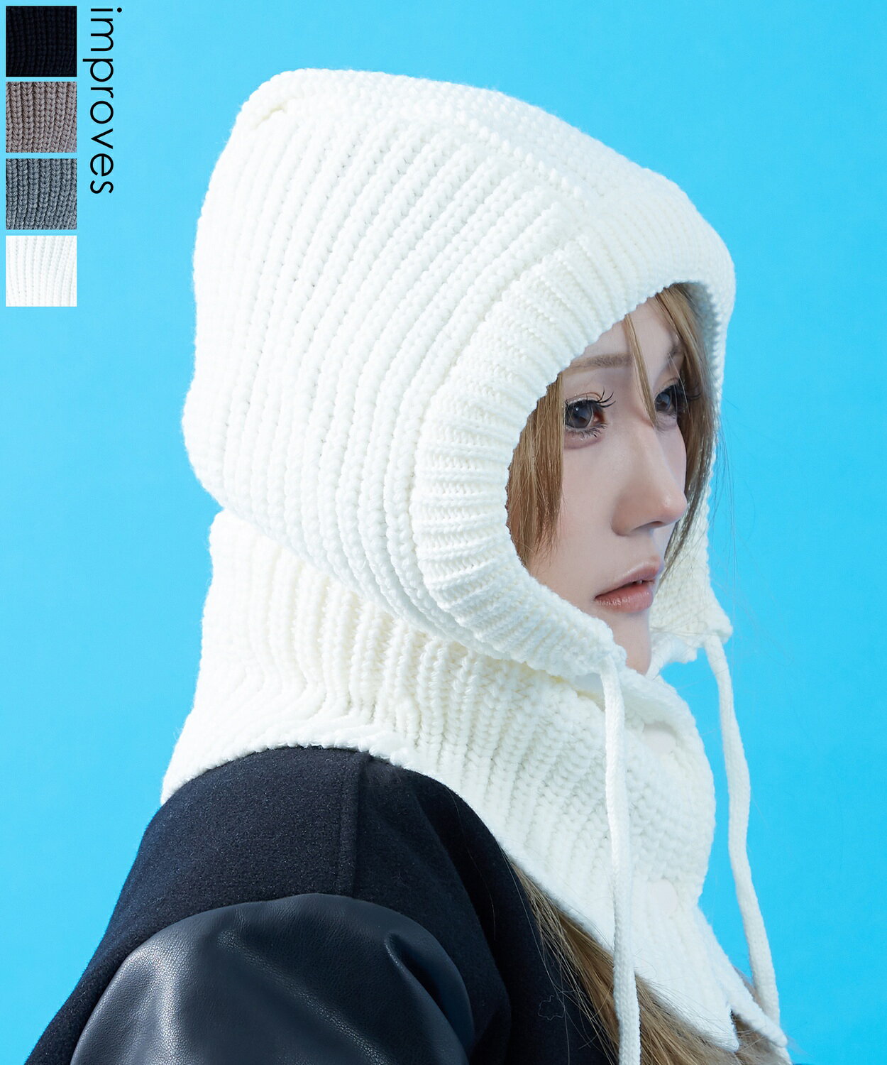 樂天商城 - ニット バラクラバ レディース メンズ ユニセックス ジェンダーレス モードストリート ビーニー ニットキャップ 防寒対策 小顔効果 スノボ スキー アウトドア 古着風 カジュアル