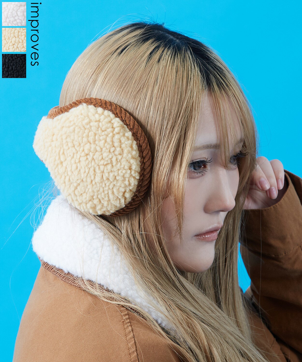 樂天商城 - ボアイヤーマフ 耳あて レディース メンズ 暖か ふわふわ もこもこ バックアーム 防寒 折たたみ 冬 韓国ファッション ストリート 古着MIX