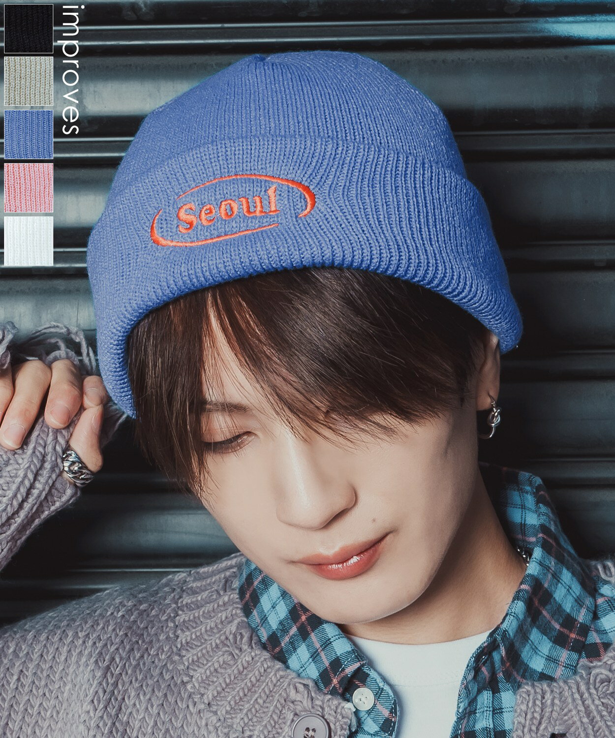 樂天商城 - ニット帽 メンズ レディース ニット帽子 ニットキャップ ビーニー 帽子 刺しゅうロゴ カジュアル ストリート スケーター アメカジ 古着MIX 韓国ファッション ホワイト ブラック ベージュ ブルー ピンク