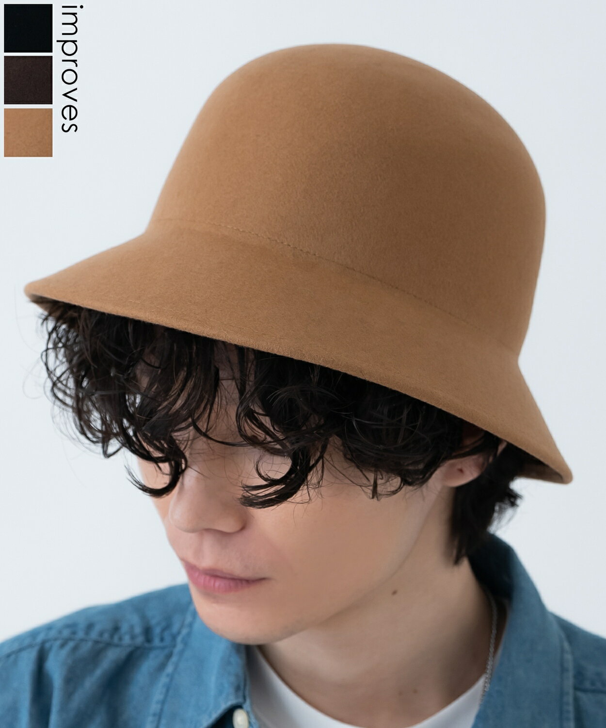 樂天商城 - ハット メンズ レディース 帽子 フェルトハット クラシック きれいめ アメカジ 古着MIX ブラック ブラウン ベージュ