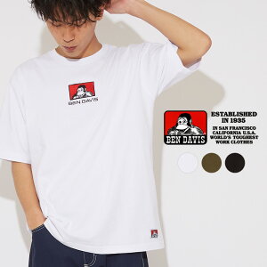 BEN DAVIS ベンデイビス Tシャツ メンズ レディース 半袖Tシャツ ロゴ 半袖 カットソー クルーネック ゆったり 大きいサイズ ベンデービス ブランド スケーター ストリート系 黒 白 ブラック ホワイト カーキ ストリートファッション