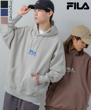 FILA フィラ ブランド ロゴ プリント プルパーカー メンズ レディース 裏毛 パイル フーディー ビッグシルエット オーバーサイズ ドロップショルダー フード 長袖 スエット ゆったり 大きいサイズ ストリート スポーツウェア 韓国ファッション