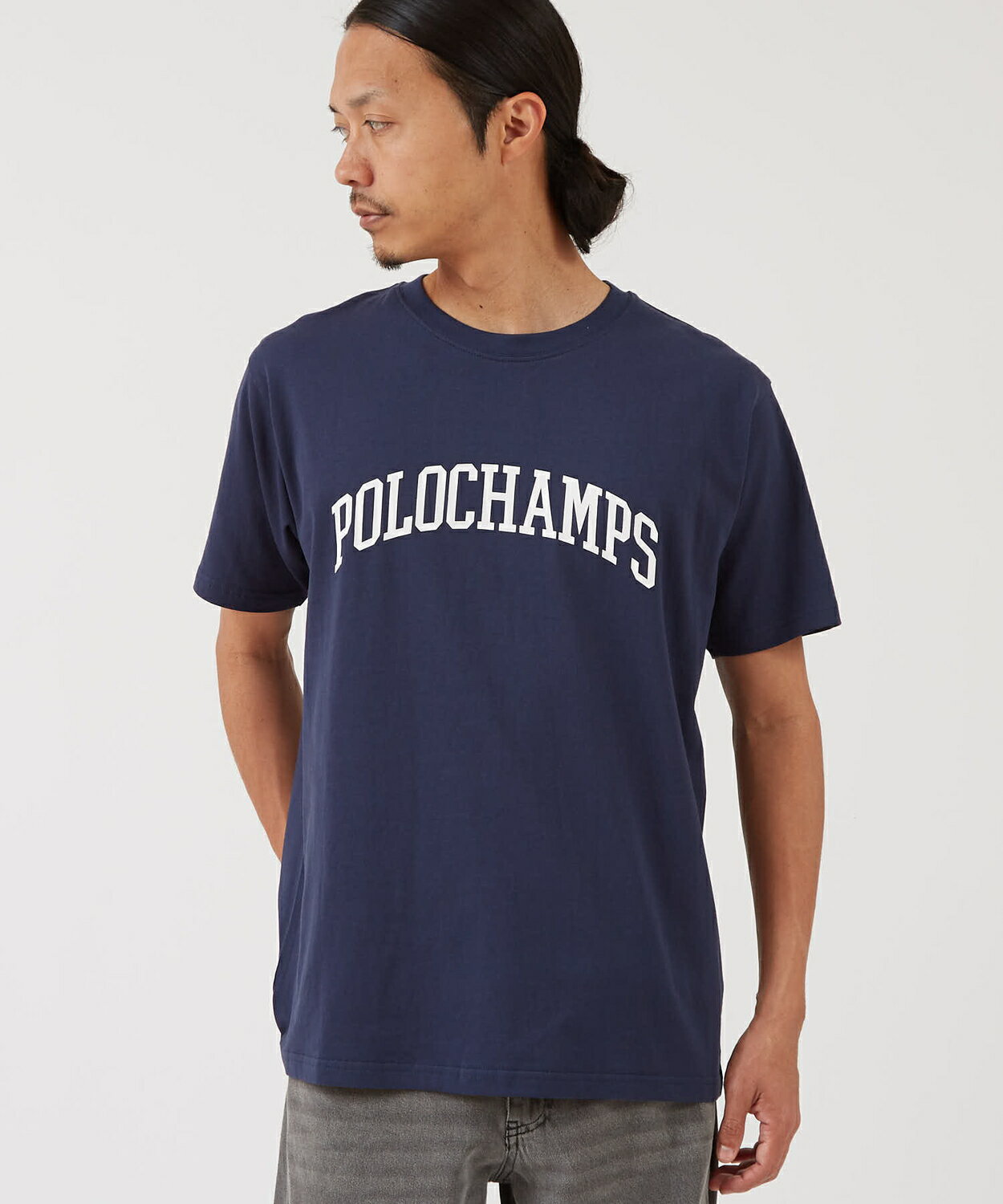Rakuten - 半袖Tシャツ メンズ レディース POLOCHAMPS カレッジロゴ ポニー カットソー 大きめ カジュアル ストリート グレー ネイビー ホワイト