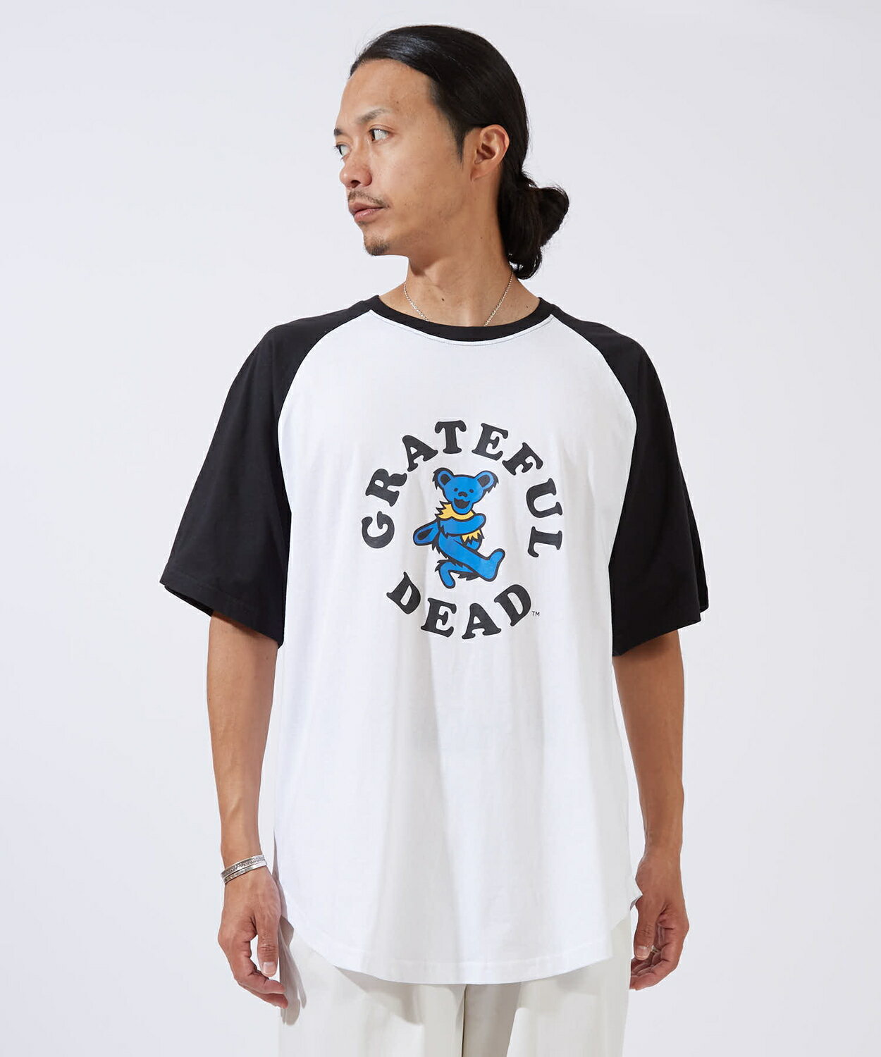 Rakuten - 半袖Tシャツ メンズ レディース GRATEFUL DEAT グレイトフルデッド カットソー ラグラン キャラクター オーバーサイズ ビッグシルエット 大きめ カジュアル アメカジ ストリート スケーター 古着MIX ブラック グレー ネイビー