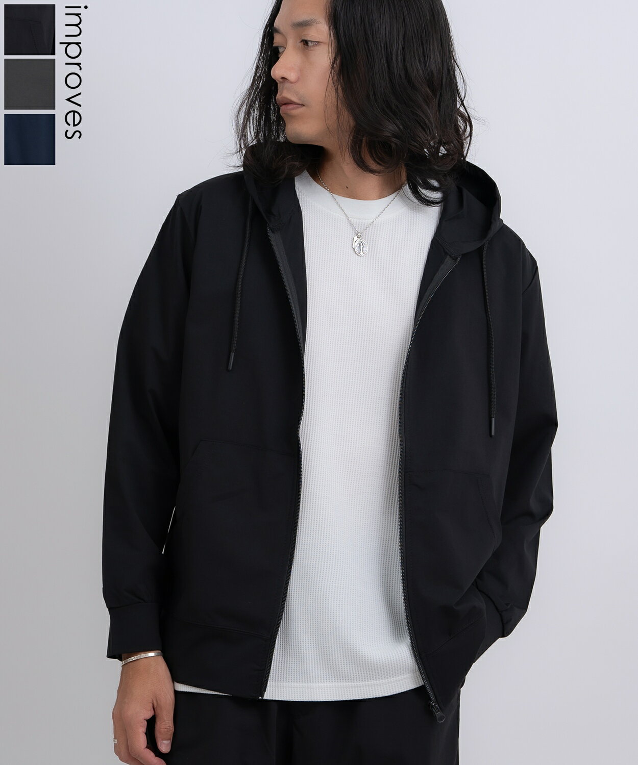 Rakuten - 【SALE / 20%OFF】パーカー メンズ ジップアップ 薄手 フーディー フード ストレッチ ジム ワークアウト スポーツMIX 無地 大きいサイズ ルームウェア スポーツMIX 韓国ファッション ブラック ネイビー 杢グレー