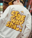 長袖Tシャツ メンズ レディース SIDEWAY STANCE サイドウェイスタンス オリジナルプリント グラフィック ロンT カットソー バックプリント ロゴ オーバーサイズ 大きめ アメカジ カジュアル スケーター ストリート 韓国ファッション