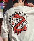 半袖Tシャツ メンズ レディース SIDEWAY STANCE サイドウェイスタンス オリジナルプリント グラフィック カットソー 通行止め バスターズ マスコット オーバーサイズ 大きめ アメカジ カジュアル スケーター ストリート 韓国ファッション