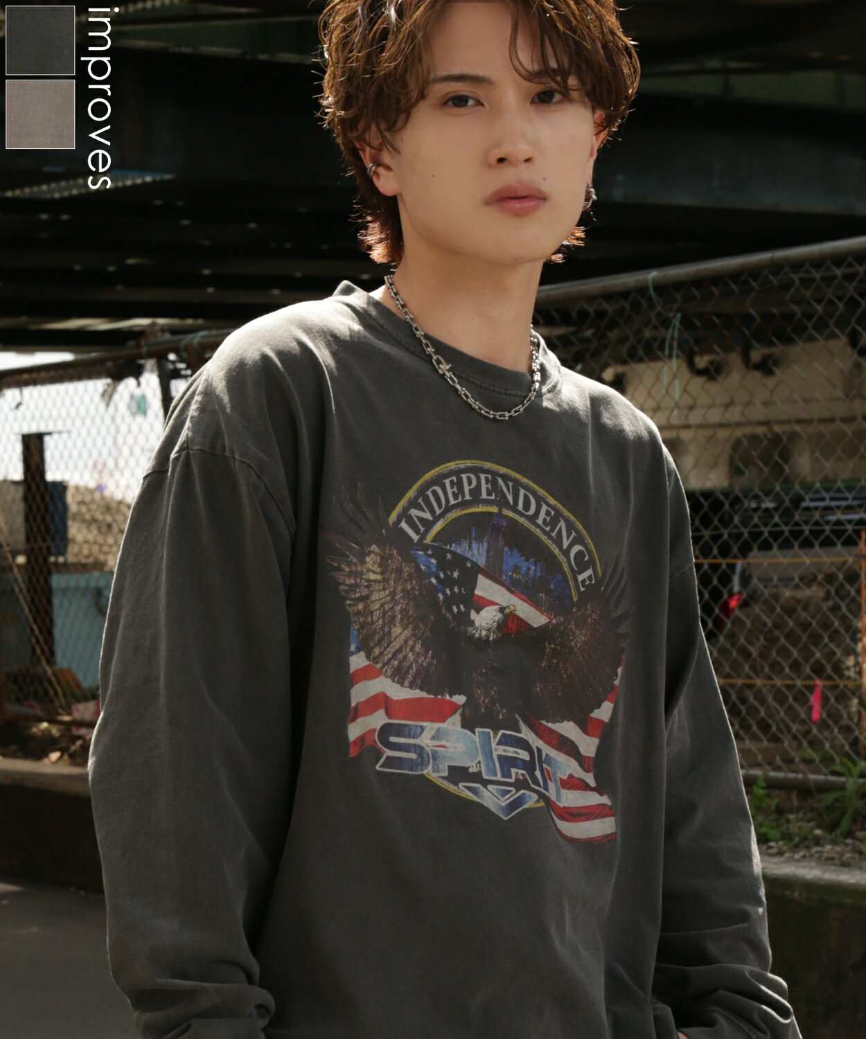 Rakuten - 【SALE / 44%OFF】長袖Tシャツ メンズ レディース SIDEWAY STANCE オリジナルプリント Bald Eagles ピグメント ロンT Tシャツ カットソー 大きめ アメカジ カジュアル スケーター ストリート 古着MIX 韓国ファッション