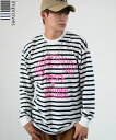 長袖Tシャツ メンズ レディース SIDEWAY STANCE サイドウェイスタンス オリジナルプリント カレッジ ロンT ボーダーTシャツ カットソー 大きめ アメカジ カジュアル スケーター ストリート バンドT 古着MIX 韓国ファッション