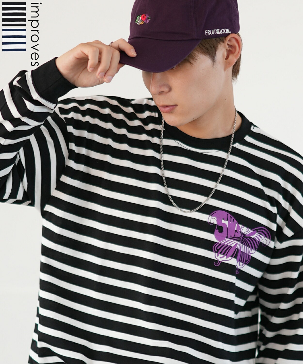 樂天商城 - 【SALE / 35%OFF】長袖Tシャツ メンズ レディース SIDEWAY STANCE サイドウェイスタンス オリジナルプリント バタフライ ロンT ボーダーTシャツ カットソー 大きめ アメカジ カジュアル スケーター ストリート バンドT 古着MIX 韓国ファッション