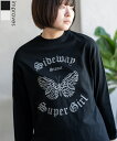 長袖Tシャツ レディース SIDEWAY STANCE サイドウェイスタンス オリジナルプリント バタフライ ロンT Tシャツ カットソー 大きめ アメカジ カジュアル スケーター ストリート 古着MIX 韓国ファッション(4)
