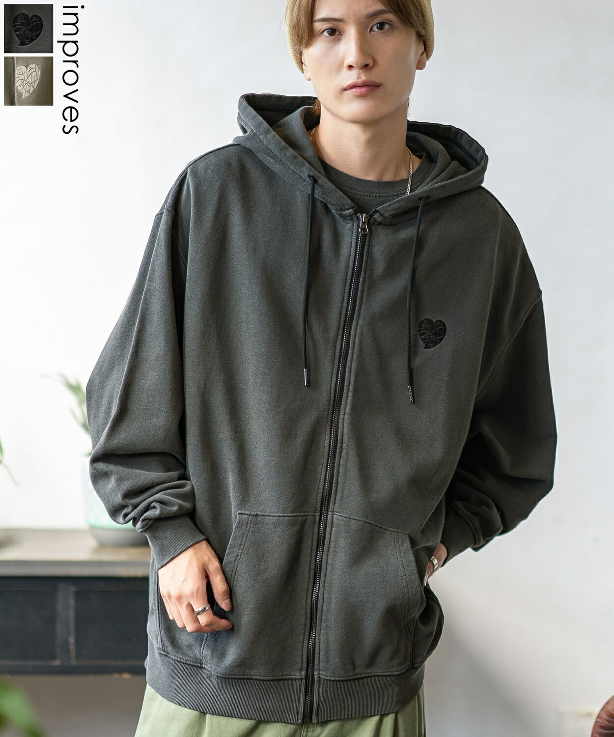 樂天商城 - 【SALE / 54%OFF】パーカー メンズ レディース SIDEWAY STANCE サイドウェイスタンス ピグメント加工 ハート 刺しゅうゅう ジップアップ パーカー オーバーサイズ 大きめ アメカジ カジュアル スケーター ストリート 韓国ファッション