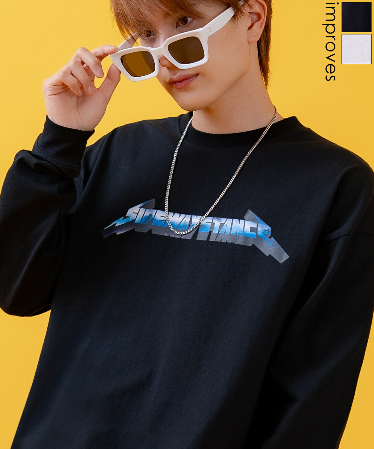 [SALE / 42 % OFF] 긴 소매 T 셔츠 맨즈 레이디스 SIDEWAY STANCE 사이드 웨이 스탠스 오리지날 프린트 메탈 밴드 그래픽 론 T 컷 소 큰 아메 카지 캐주얼 스케이터 스트리트 헌옷 MIX 한국 패션 화이트 블랙