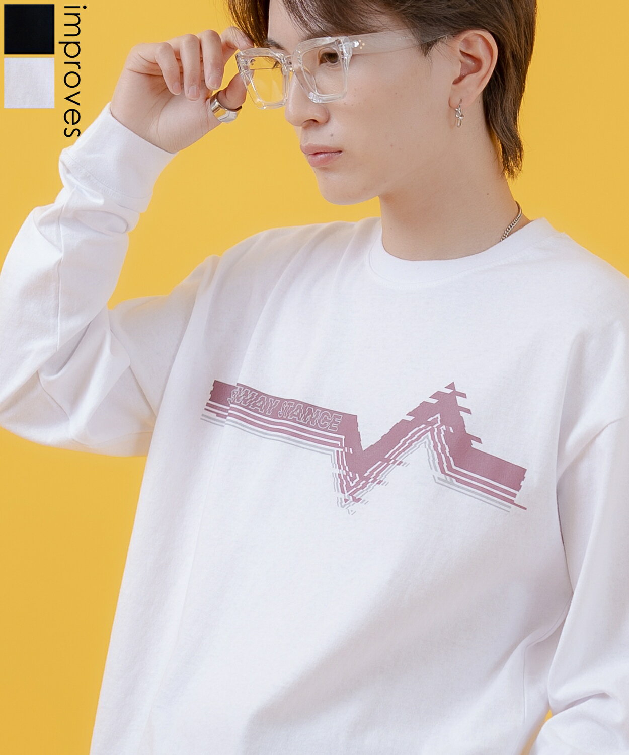 Rakuten - 【SALE / 42%OFF】長袖Tシャツ メンズ レディース SIDEWAY STANCE サイドウェイスタンス オリジナルプリント レトロゲーム グラフィック ロンT カットソー 大きめ アメカジ カジュアル スケーター ストリート 古着MIX 韓国ファッション ホワイト ブラック