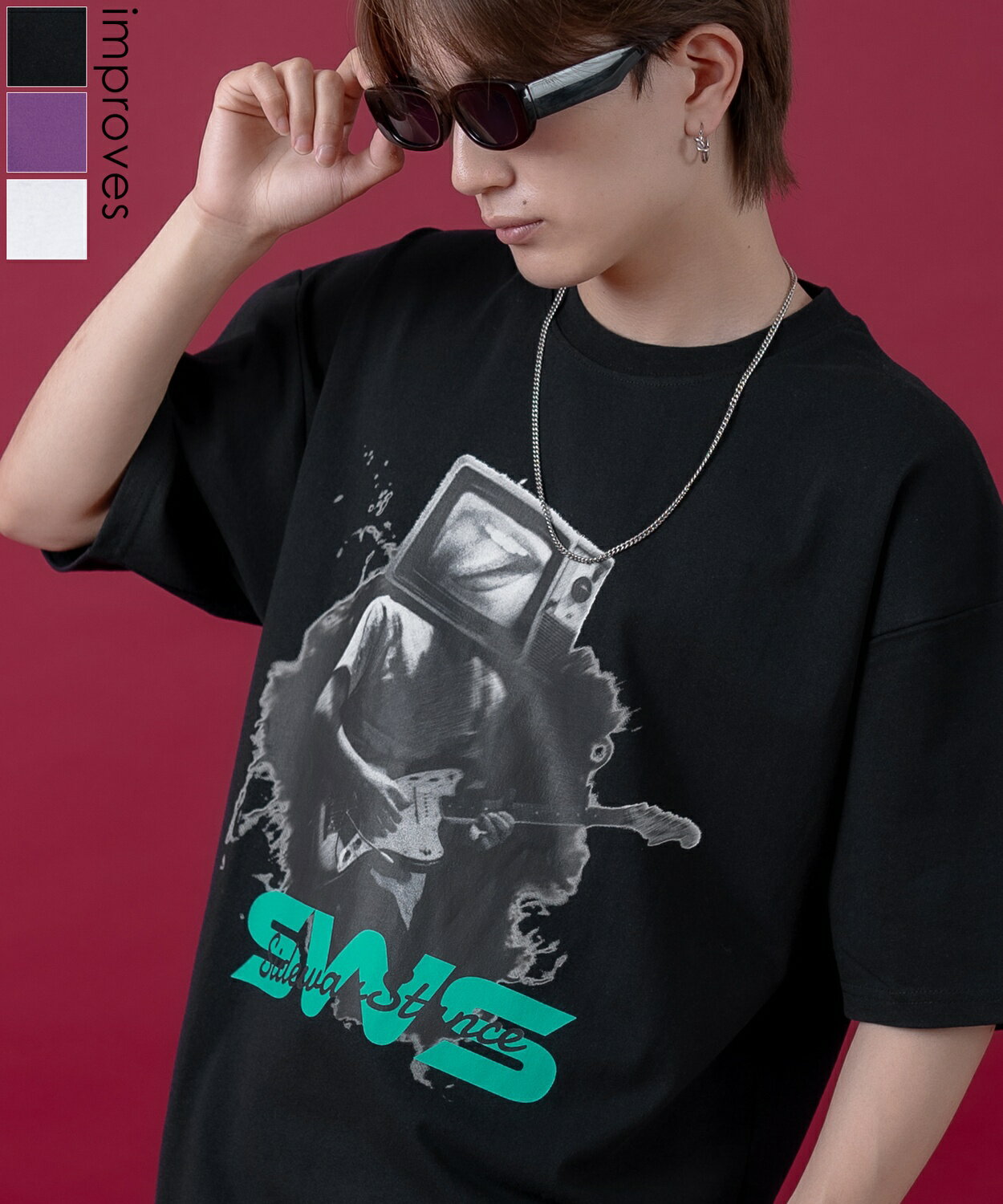 樂天商城 - 【SALE / 31%OFF】半袖Tシャツ メンズ レディース SIDEWAY STANCE サイドウェイスタンス オリジナルプリント グラフィック カットソー 大きめ アメカジ カジュアル スケーター ストリート 古着MIX 韓国ファッション ホワイト ブラック パープル