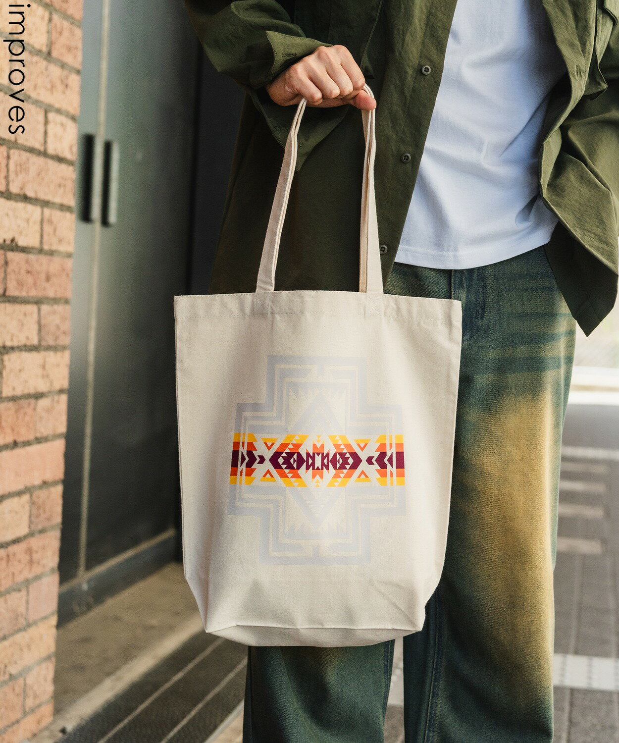 樂天商城 - 【SALE / 14%OFF】トートバッグ メンズ レディース バック 通勤 通学 サブバック ネイティブ 柄 小物 プリント 刺しゅう スケーター ストリート アメカジ カジュアル 韓国 ストリート ホワイト