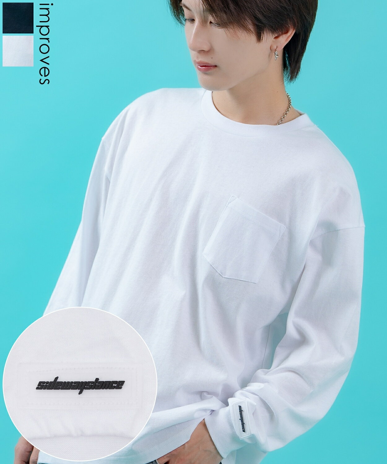 樂天商城 - 【SALE / 50%OFF】長袖Tシャツ メンズ レディース SIDEWAY STANCE サイドウェイスタンス シリコンワッペン ワンポイント ポケT ストリート スケーター ホワイト ブラック