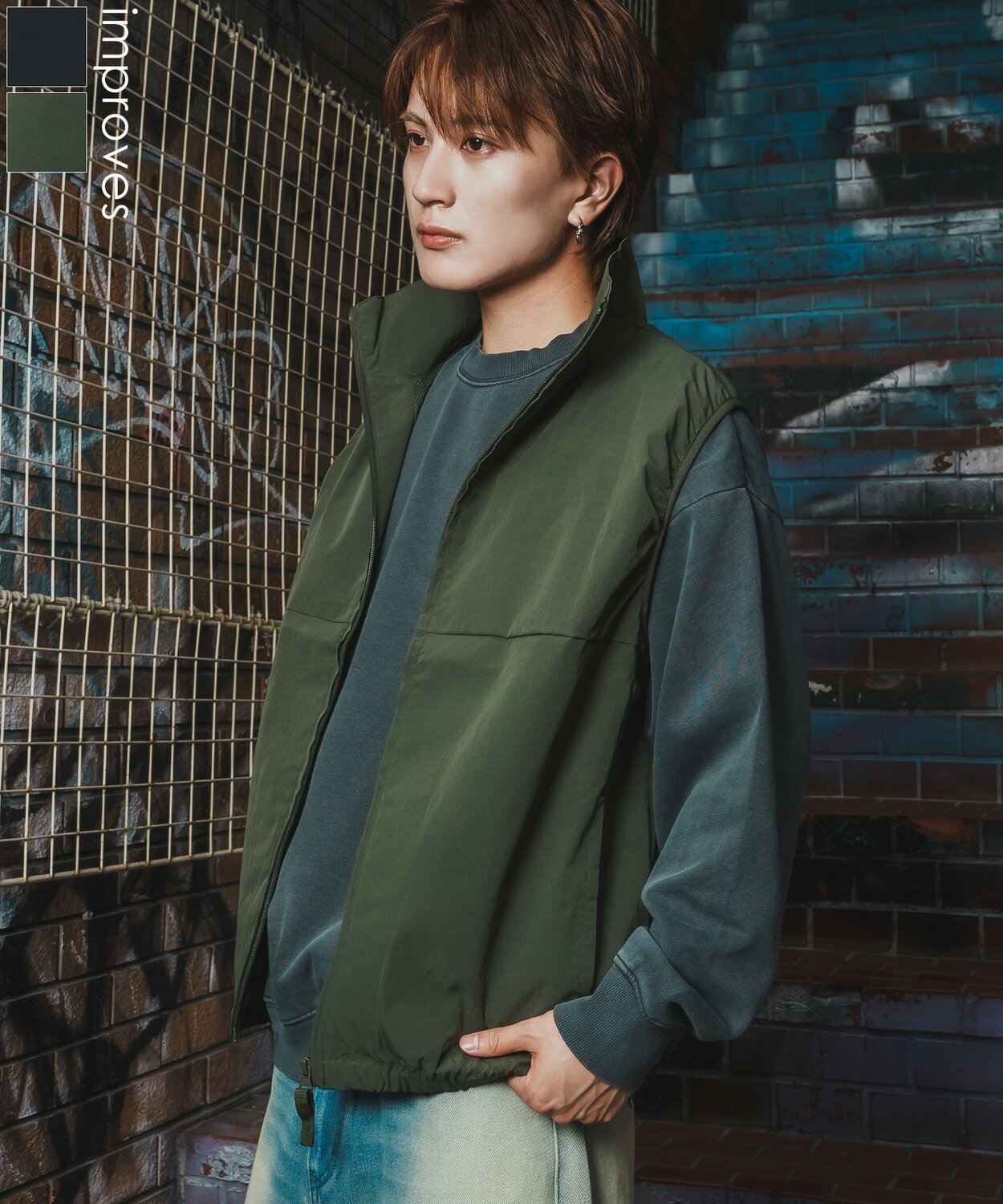 Rakuten - 【SALE / 11%OFF】ベスト メンズ レディース SIDEWAY STANCE サイドウェイスタンス ポリワッシャーベスト レイヤード 重ね着 テック系 ストリート カジュアル 韓国ファッション 古着MIX
