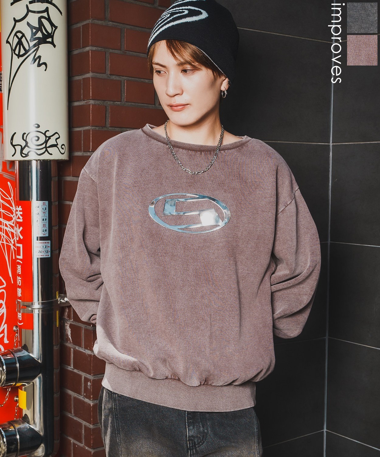 樂天商城 - 【SALE / 25%OFF】トレーナー メンズ レディース SIDEWAY STANCE サイドウェイスタンス スウェット ケミカル プルオーバー ストリート カジュアル 韓国ファッション 古着MIX ブラック ブラウン