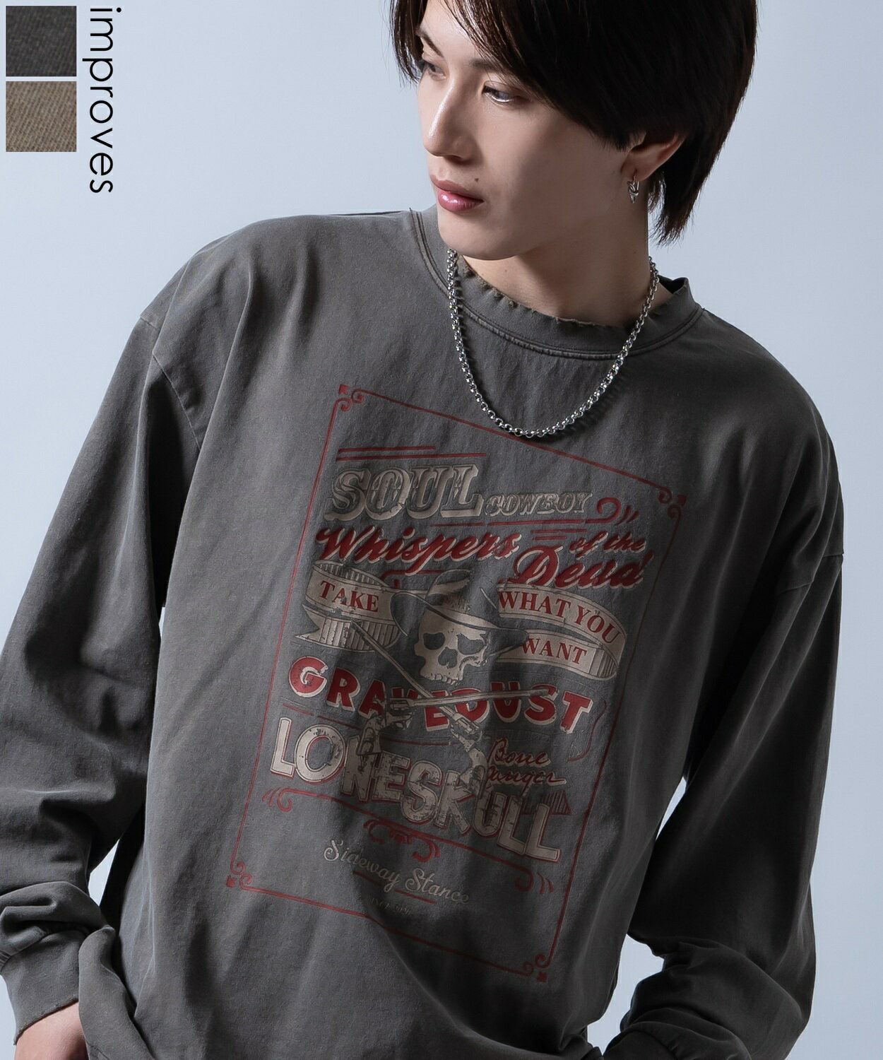 樂天商城 - 【SALE / 50%OFF】長袖Tシャツ メンズ レディース SIDEWAY STANCE ピグメント ラベルプリント ロンT ストリート スケーター 古着MIX ブラウン ブラック