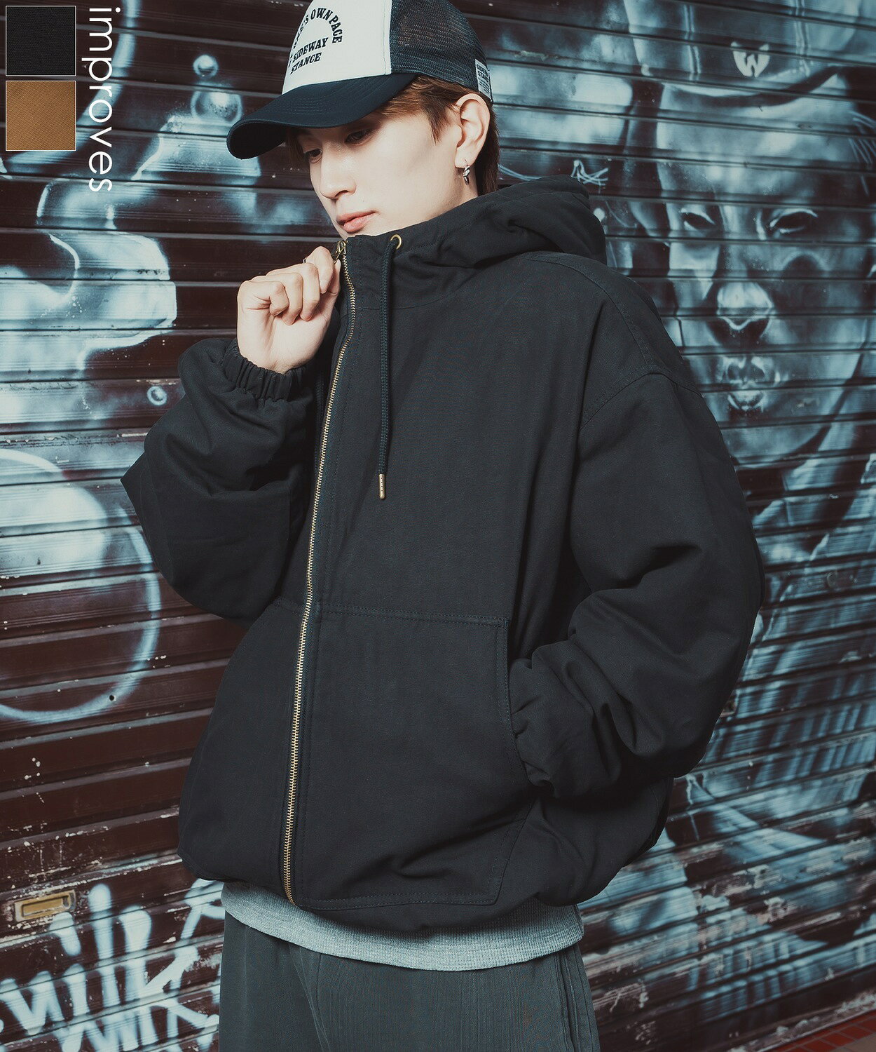 樂天商城 - 【SALE / 27%OFF】パーカー メンズ レディース ダック ボアライナー ワークジャケット フーディージャケット ブルゾン ウィンドブレーカー アメカジ カジュアル ワーク 韓国ファッション ストリート スケーター キャメル ブラック