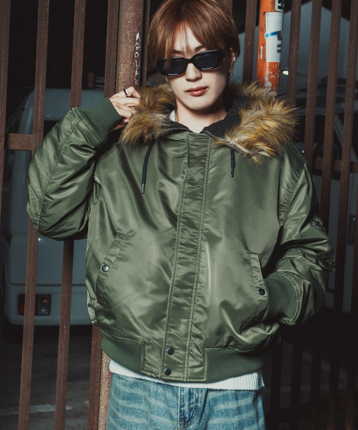 楽天市場】フライトジャケット N－2B（カラーカーキグリーン）（メンズ