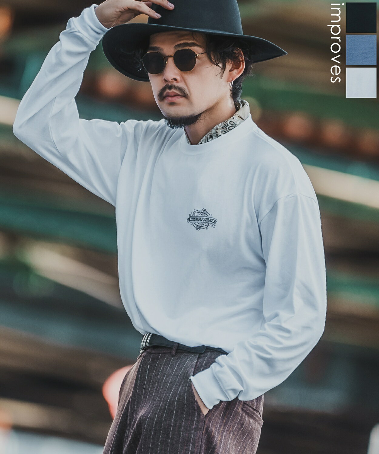 Rakuten - 【SALE / 37%OFF】長袖Tシャツ メンズ レディース SIDEWAY STANCE サイドウェイスタンス ロンT カットソー ラベルロゴ アメカジ カジュアル Y2K ストリート 90s レトロ 韓国ファッション ブラック ホワイト カーキ