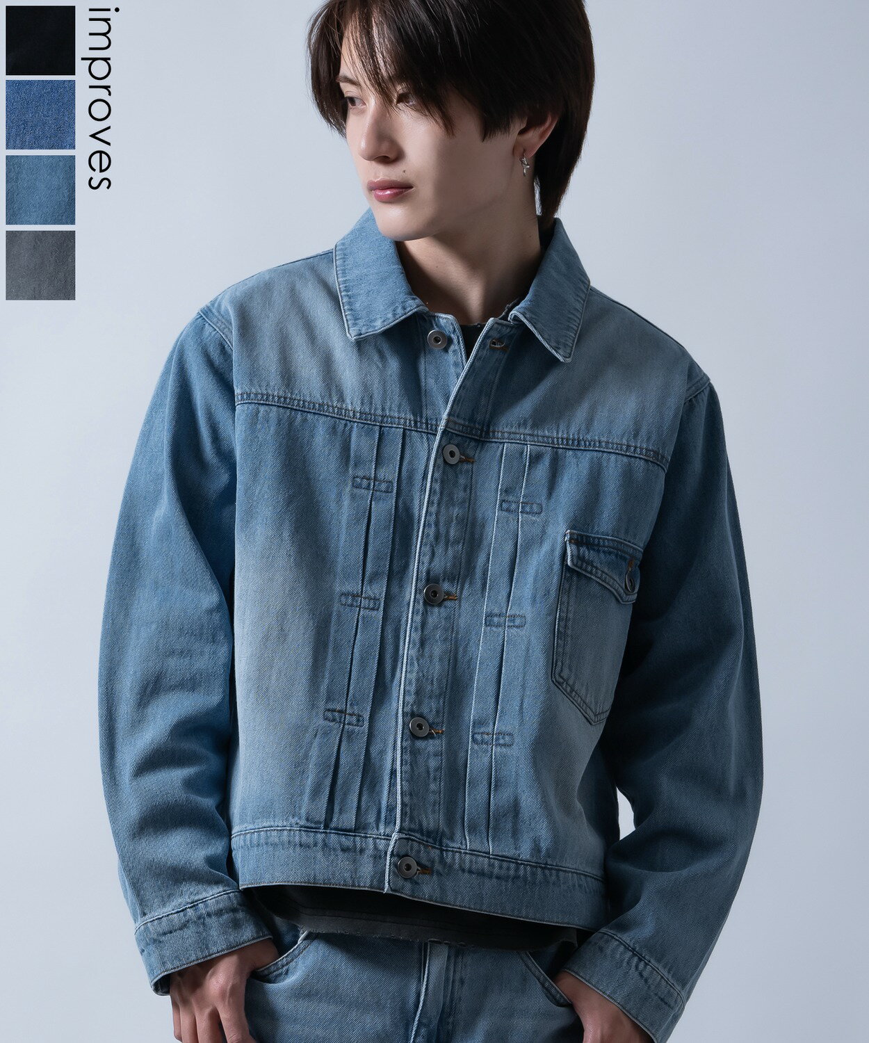 樂天商城 - 【SALE / 10%OFF】デニムジャケット メンズ レディース ショート丈 1stタイプ ジージャン Gジャン ライトデニム アウター 羽織り カジュアル アメカジ モード ストリート 韓国ファッション ブラック チャコール インディゴブルー ブルー