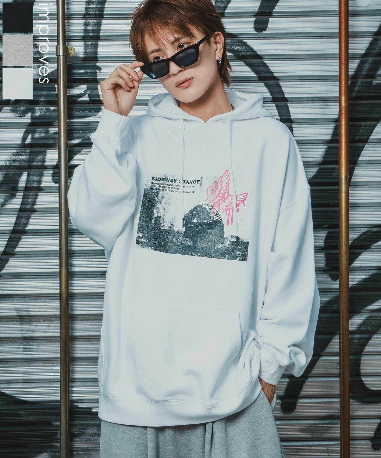 樂天商城 - 【SALE / 28%OFF】パーカー メンズ レディース SIDEWAY STANCE サイドウェイスタンス フォトプリント 裏毛 スウェット フーディー 大きめ アメカジ カジュアル Y2K ストリート 90s古着MIX 韓国ファッション ブラック ホワイト