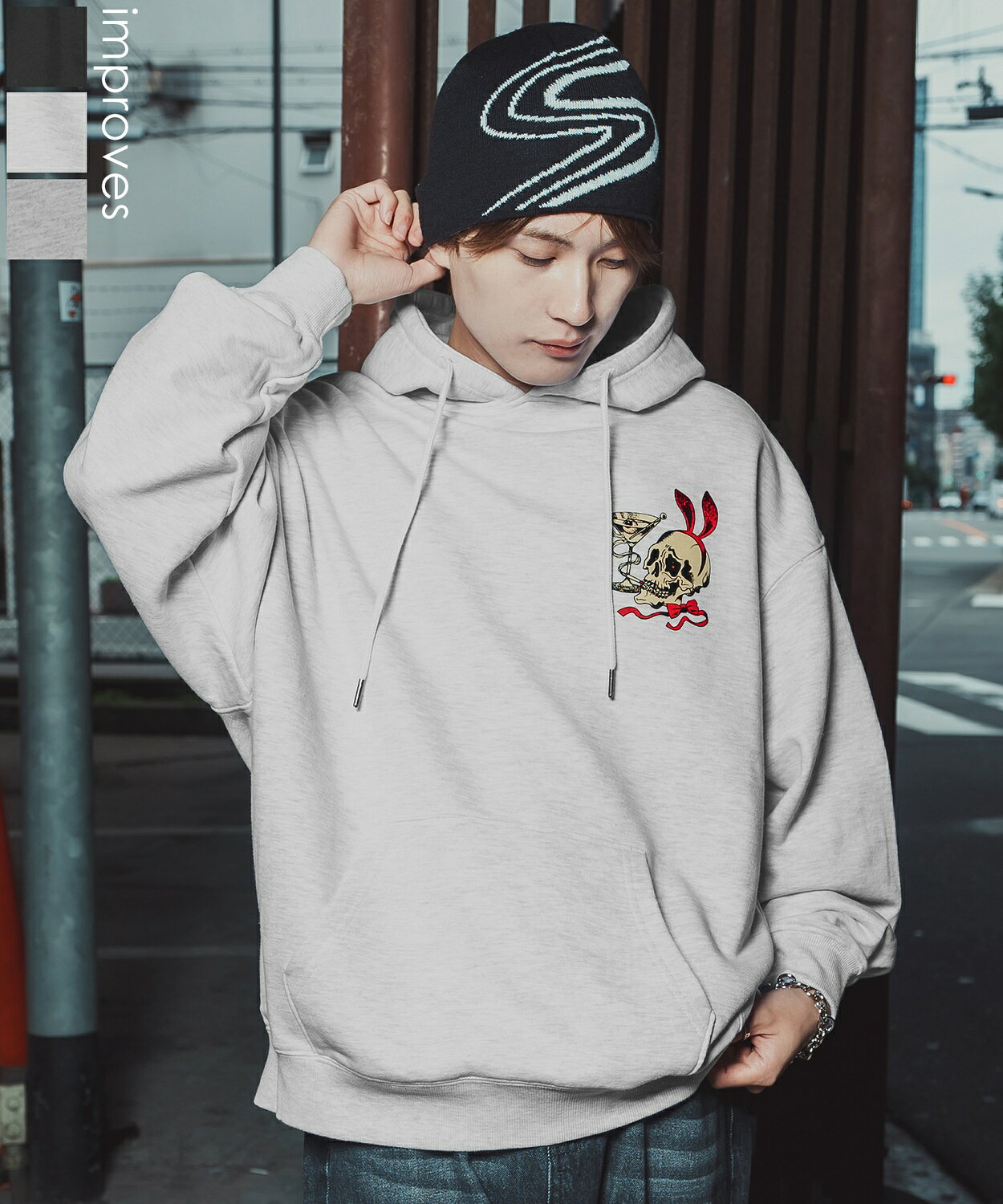 樂天商城 - 【SALE / 28%OFF】パーカー メンズ レディース バニースカル プルオーバーパーカー スウェット 裏毛 プリント ビッグシルエット オーバーサイズ ストリート 韓国ファッション アメカジ Y2K