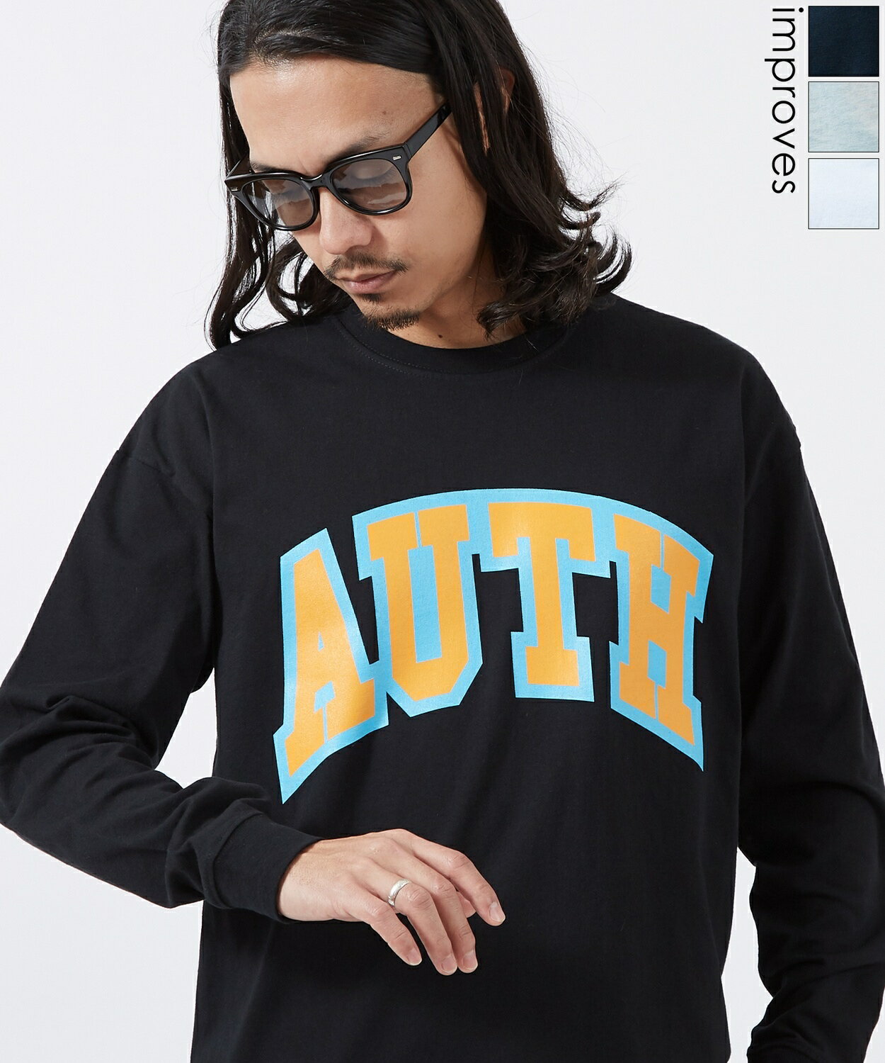 Rakuten - 【SALE / 30%OFF】長袖Tシャツ メンズ レディース AUTH カレッジロゴ プリント ロンT SIDEWAY STANCE サイドウェイスタンス 綿100％ カットソー ビッグシルエット オーバーサイズ ストリート アメカジ スケーター カジュアル 古着MIX 韓国ファッション 春 秋 冬