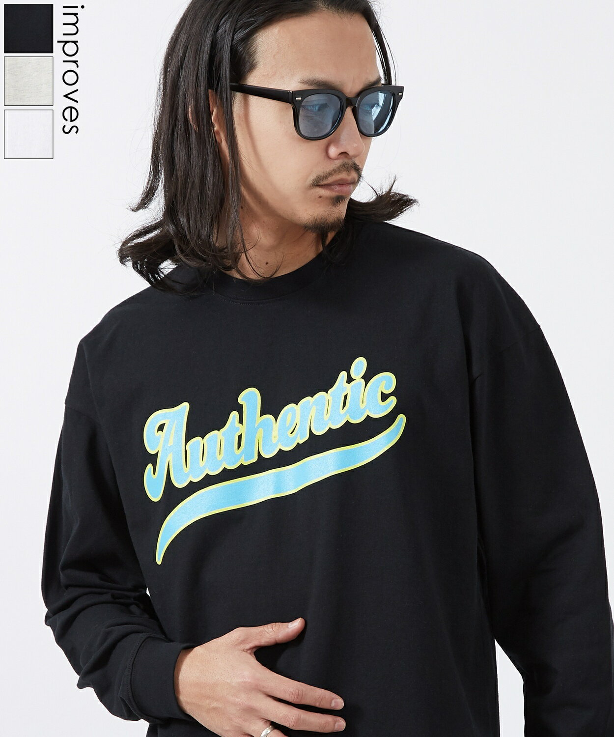 樂天商城 - 【SALE / 30%OFF】長袖Tシャツ メンズ レディース ロゴプリント ロンT SIDEWAY STANCE サイドウェイスタンス クルーネック カットソー ビッグシルエット オーバーサイズ ストリート アメカジ 古着MIX 韓国ファッション ブラック ホワイト オートミール