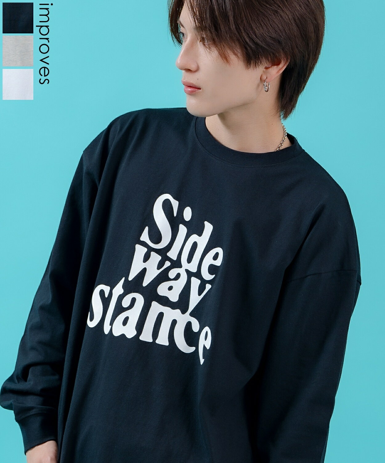 Rakuten - 【SALE / 24%OFF】長袖Tシャツ メンズ ロンT レディース ビッグTシャツ オーバーサイズ ウェーブカレッジロゴ SIDEWAY STANCE サイドウェイスタンス コットン 古着MIX アメカジ スケーター 春 無地