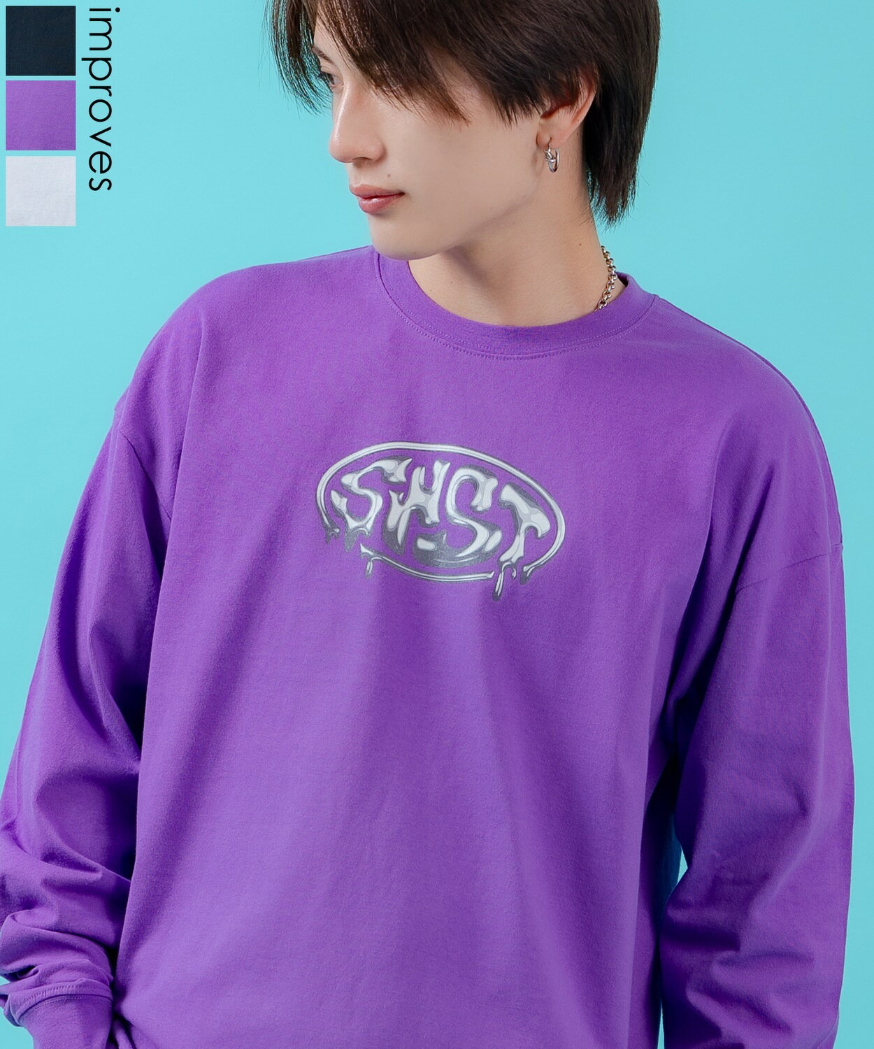 Rakuten - 【SALE / 24%OFF】長袖Tシャツ メンズ ロンT レディース メタリック風 オーバルロゴ プリント SIDEWAY STANCE サイドウェイスタンス カットソー オーバーサイズ ビッグシルエット ストリート Y2K アメカジ 韓国ファッション 古着MIX
