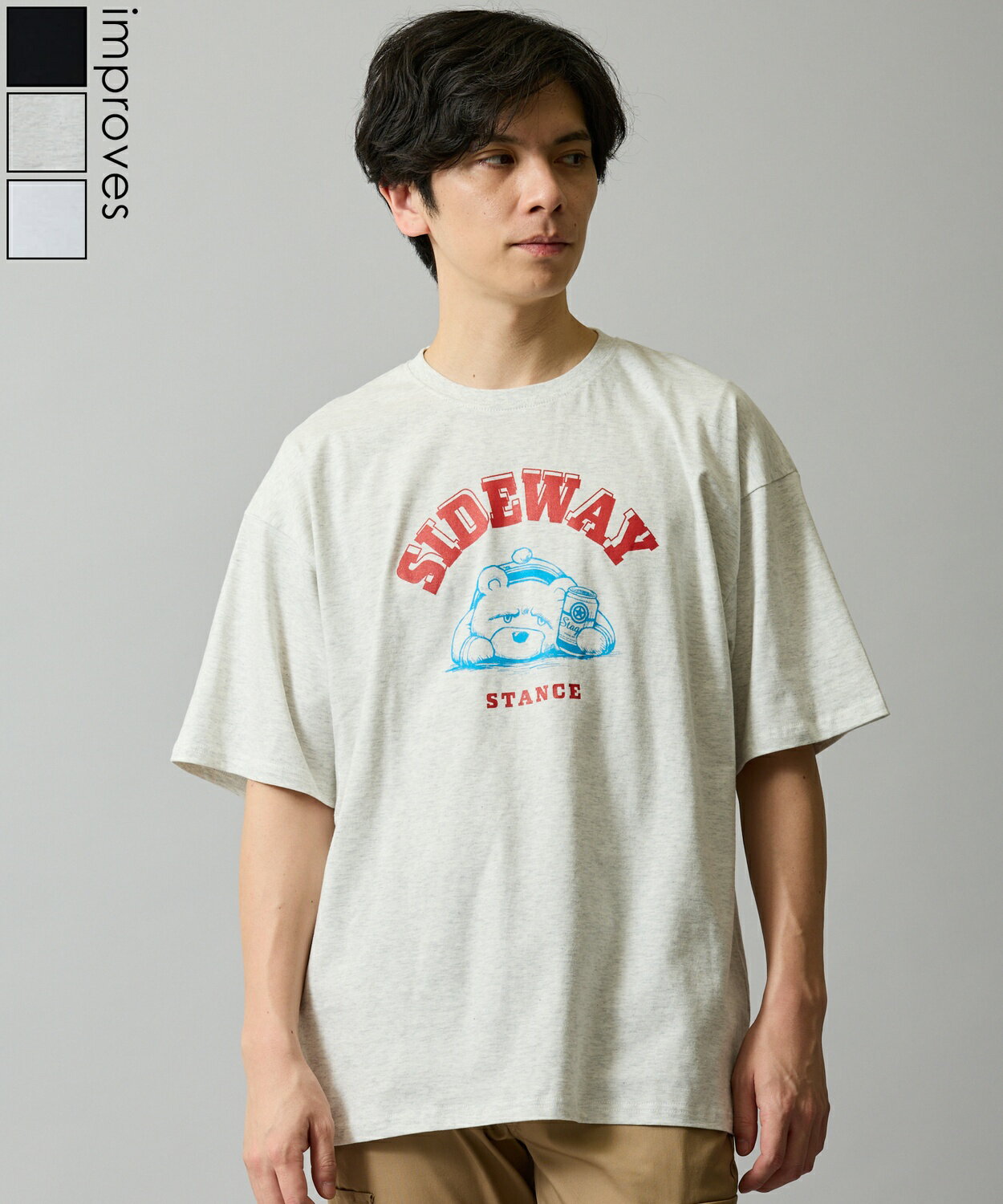 樂天商城 - 【SALE / 20%OFF】半袖Tシャツ メンズ レディース SIDEWAY STANCE サイドウェイスタンス オリジナルプリント ベアグラフィック カレッジロゴ 半袖Tシャツ カットソー カジュアル アメカジ ストリート 韓国ファッション ブラック アッシュグレー ホワイト