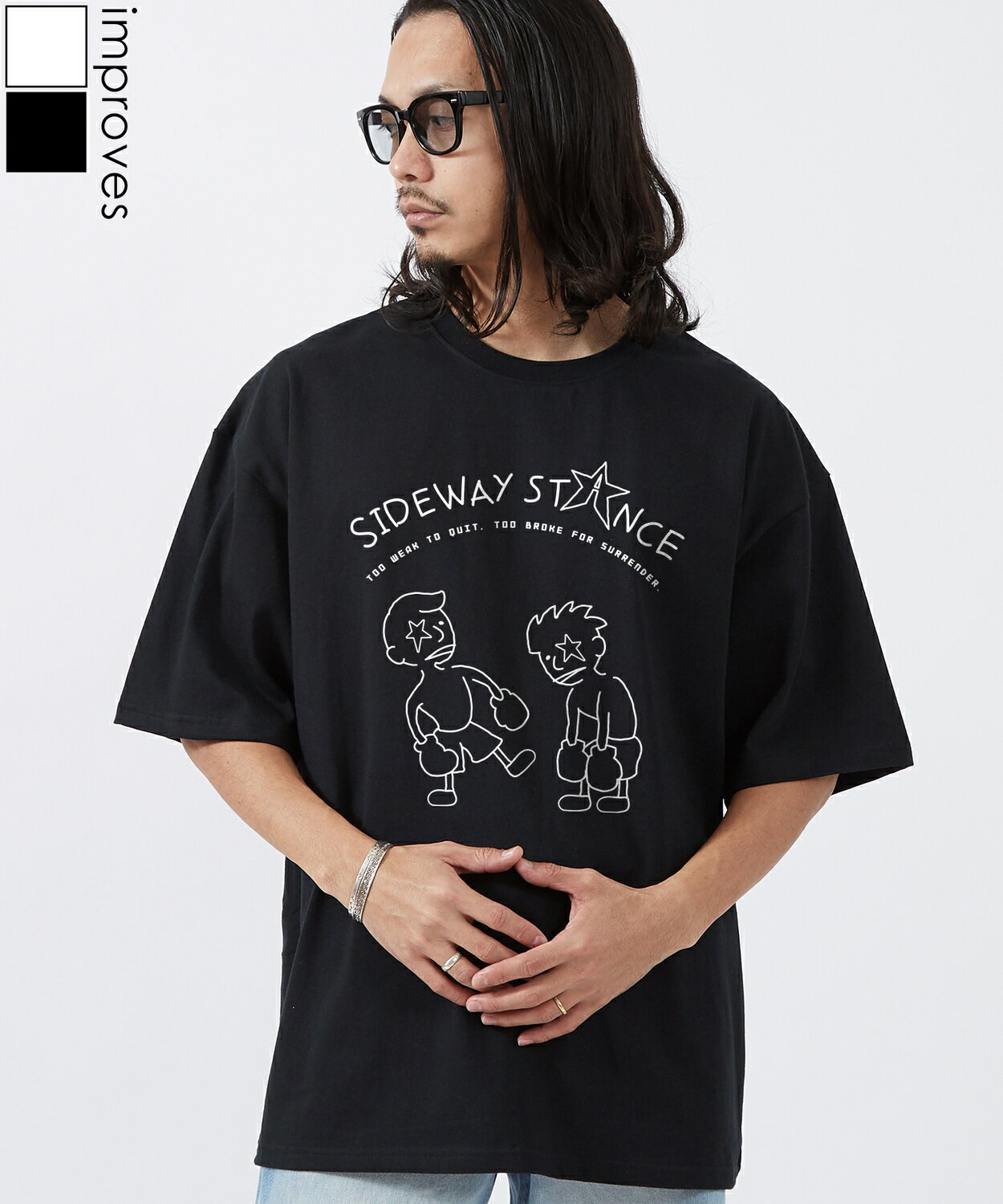 樂天商城 - 半袖Tシャツ メンズ レディース SIDEWAY STANCE サイドウェイスタンス オリジナルプリント BOXING 半袖Tシャツ カットソー カジュアル アメカジ ストリート スケーター 韓国ファッション ブラック ホワイト